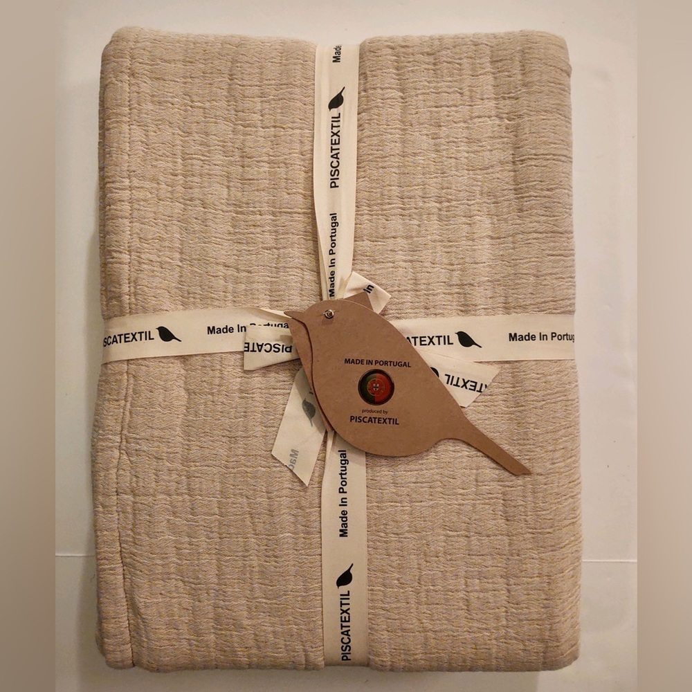 🎁Piscatextil Coverlet - Cotton - Queen Size - Made in Portugal - Taupe